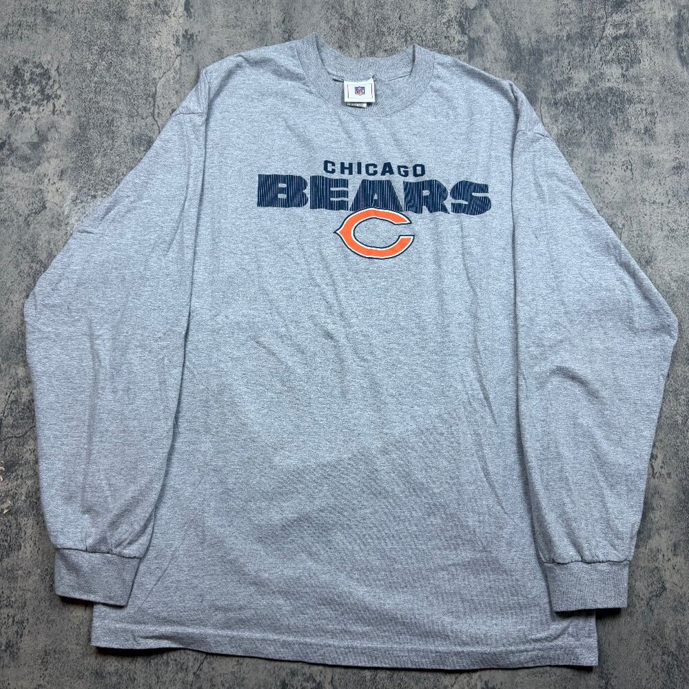 Vintage Y2K 00s Chicago Bears NFL Gray Longsleeve Size XL